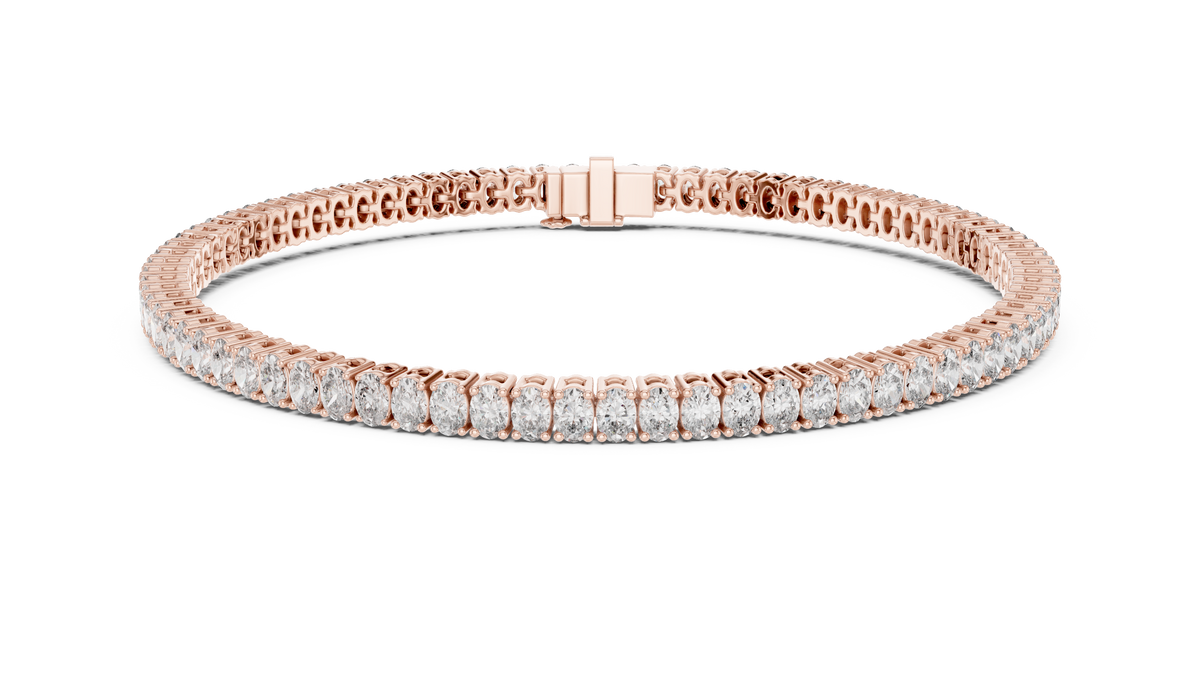 Ovaline Slim Oval Cut Lab Grown Diamond Tennis Bracelet