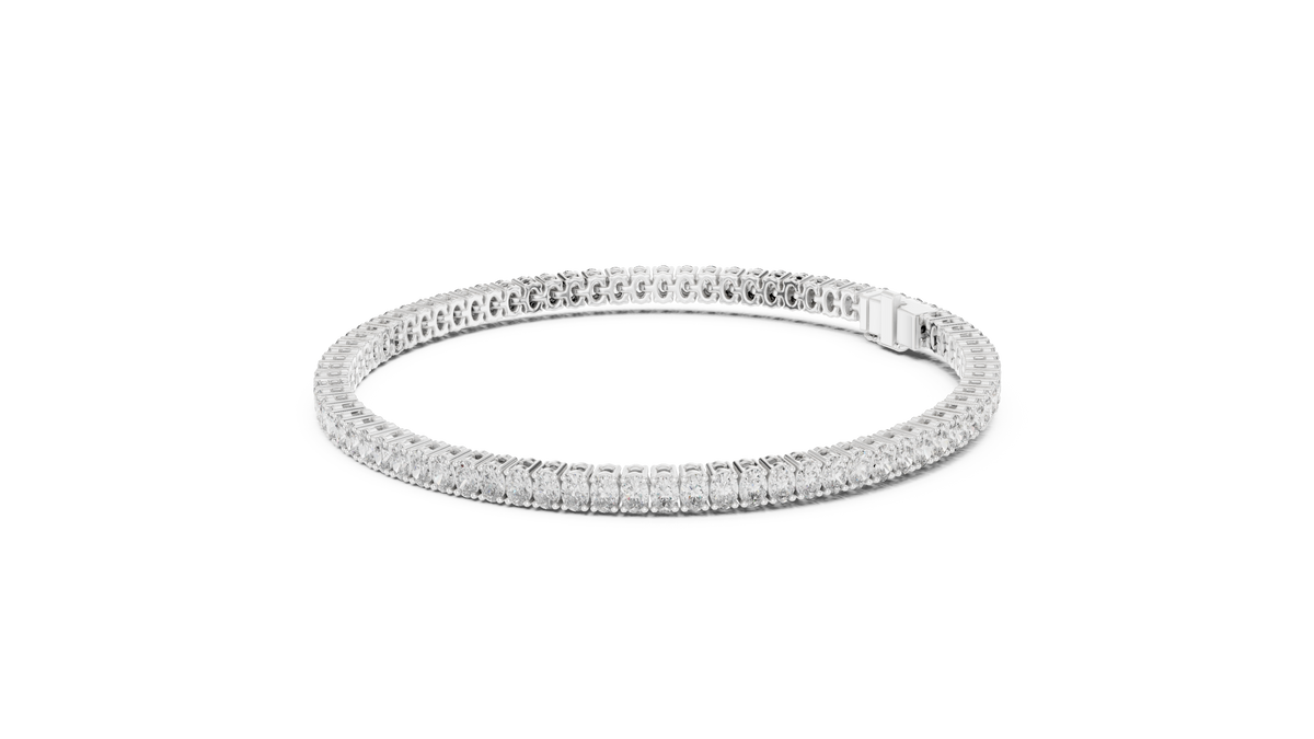 Ovaline Slim Oval Cut Lab Grown Diamond Tennis Bracelet