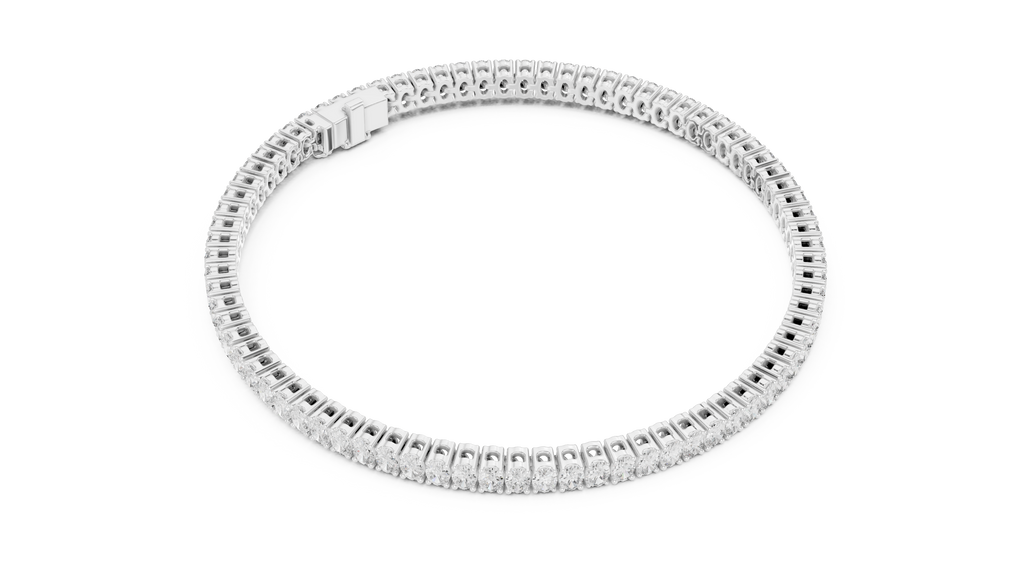Ovaline Slim Oval Cut Lab Grown Diamond Tennis Bracelet
