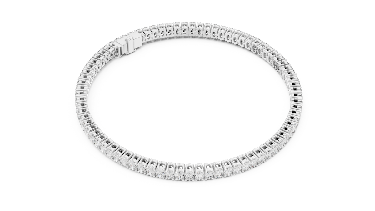 Ovaline Slim Oval Cut Lab Grown Diamond Tennis Bracelet