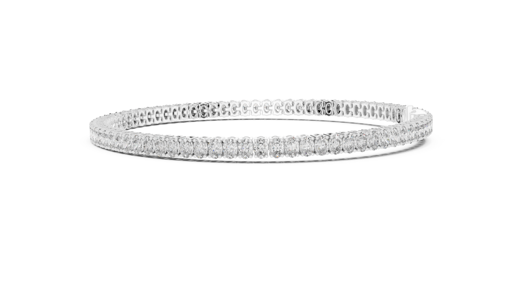 Ovaline Slim Oval Cut Lab Grown Diamond Tennis Bracelet