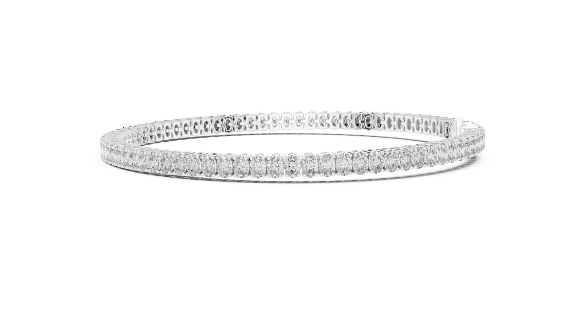 Ovaline Slim Oval Cut Lab Grown Diamond Tennis Bracelet