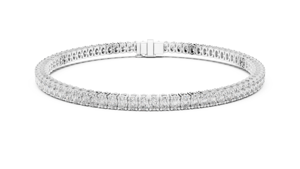 Ovaline Slim Oval Cut Lab Grown Diamond Tennis Bracelet