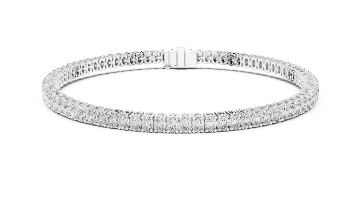 Ovaline Slim Oval Cut Lab Grown Diamond Tennis Bracelet