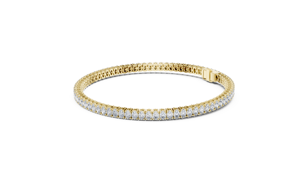 Ovaline Slim Oval Cut Lab Grown Diamond Tennis Bracelet
