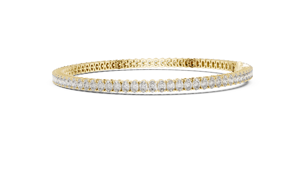 Ovaline Slim Oval Cut Lab Grown Diamond Tennis Bracelet