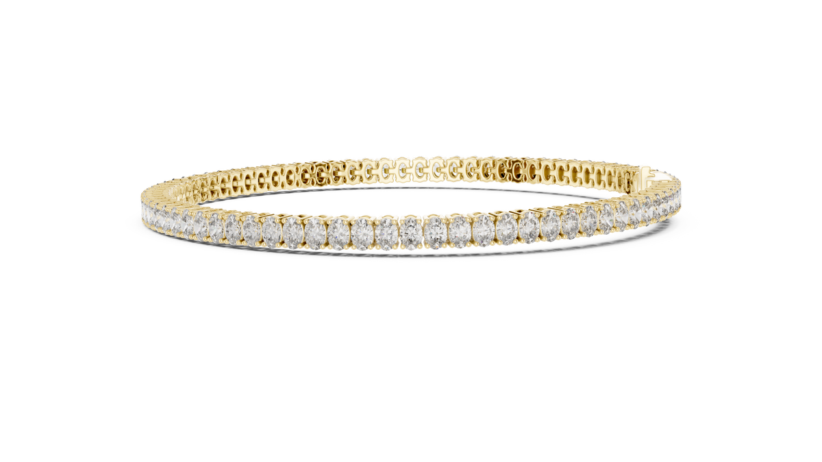Ovaline Slim Oval Cut Lab Grown Diamond Tennis Bracelet