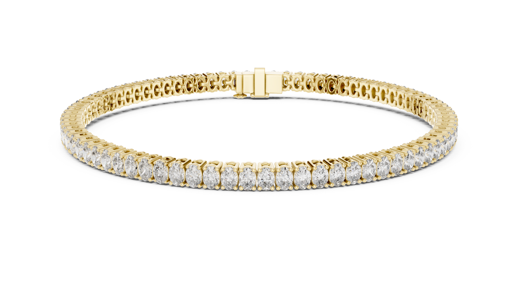 Ovaline Slim Oval Cut Lab Grown Diamond Tennis Bracelet