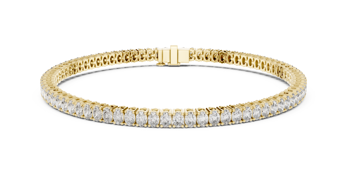 Ovaline Slim Oval Cut Lab Grown Diamond Tennis Bracelet