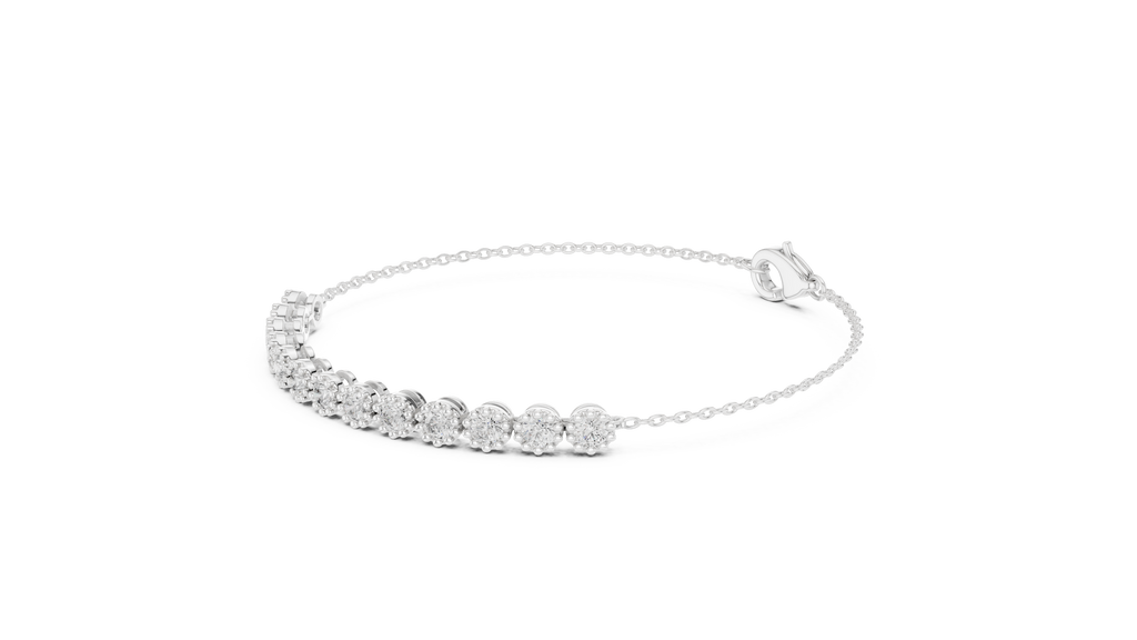 Perlaine Milgrain Round Lab Grown Diamond Chain Bracelet