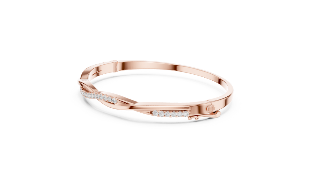 Twilara Twist Crossover Lab Grown Diamond Bangle Bracelet