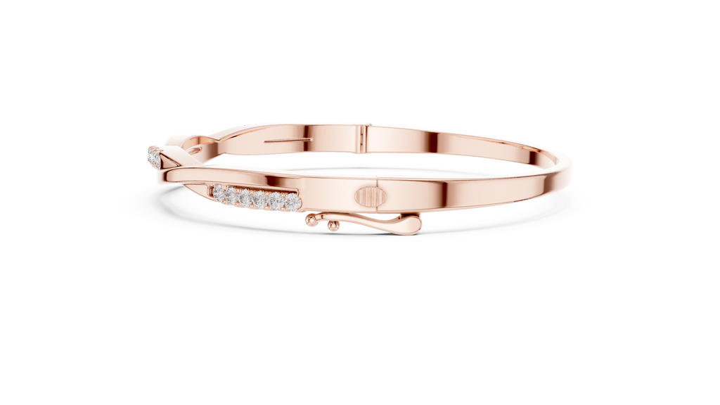 Twilara Twist Crossover Lab Grown Diamond Bangle Bracelet