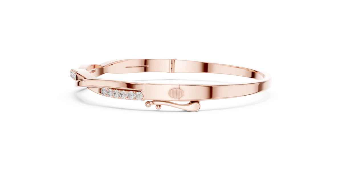 Twilara Twist Crossover Lab Grown Diamond Bangle Bracelet