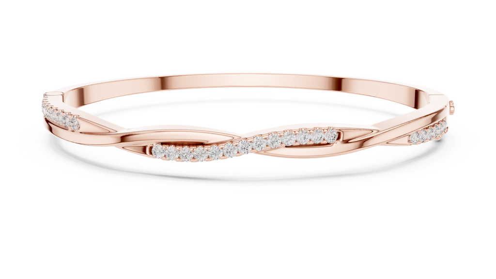 Twilara Twist Crossover Lab Grown Diamond Bangle Bracelet