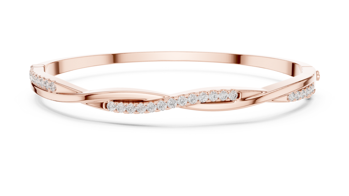 Twilara Twist Crossover Lab Grown Diamond Bangle Bracelet