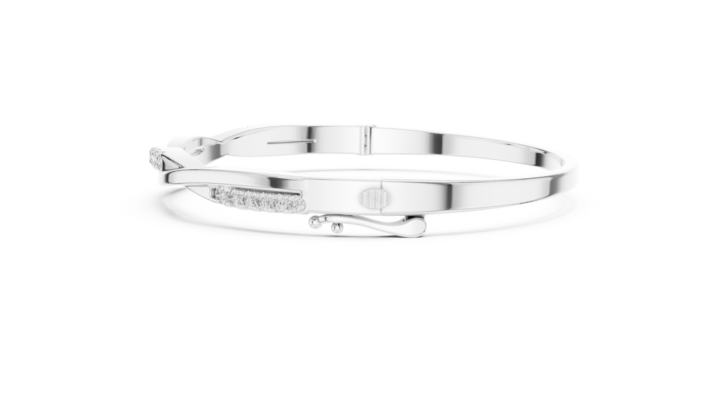Twilara Twist Crossover Lab Grown Diamond Bangle Bracelet