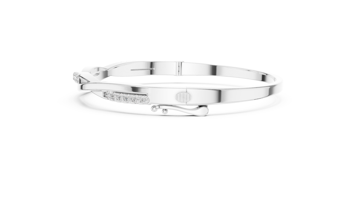 Twilara Twist Crossover Lab Grown Diamond Bangle Bracelet