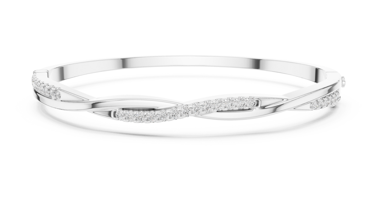 Twilara Twist Crossover Lab Grown Diamond Bangle Bracelet