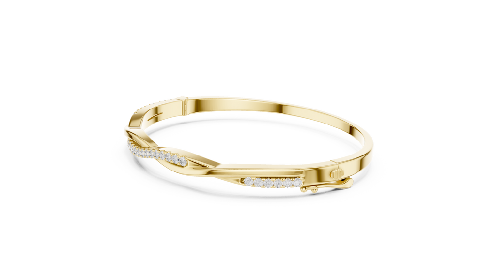 Twilara Twist Crossover Lab Grown Diamond Bangle Bracelet