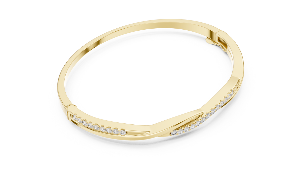 Twilara Twist Crossover Lab Grown Diamond Bangle Bracelet