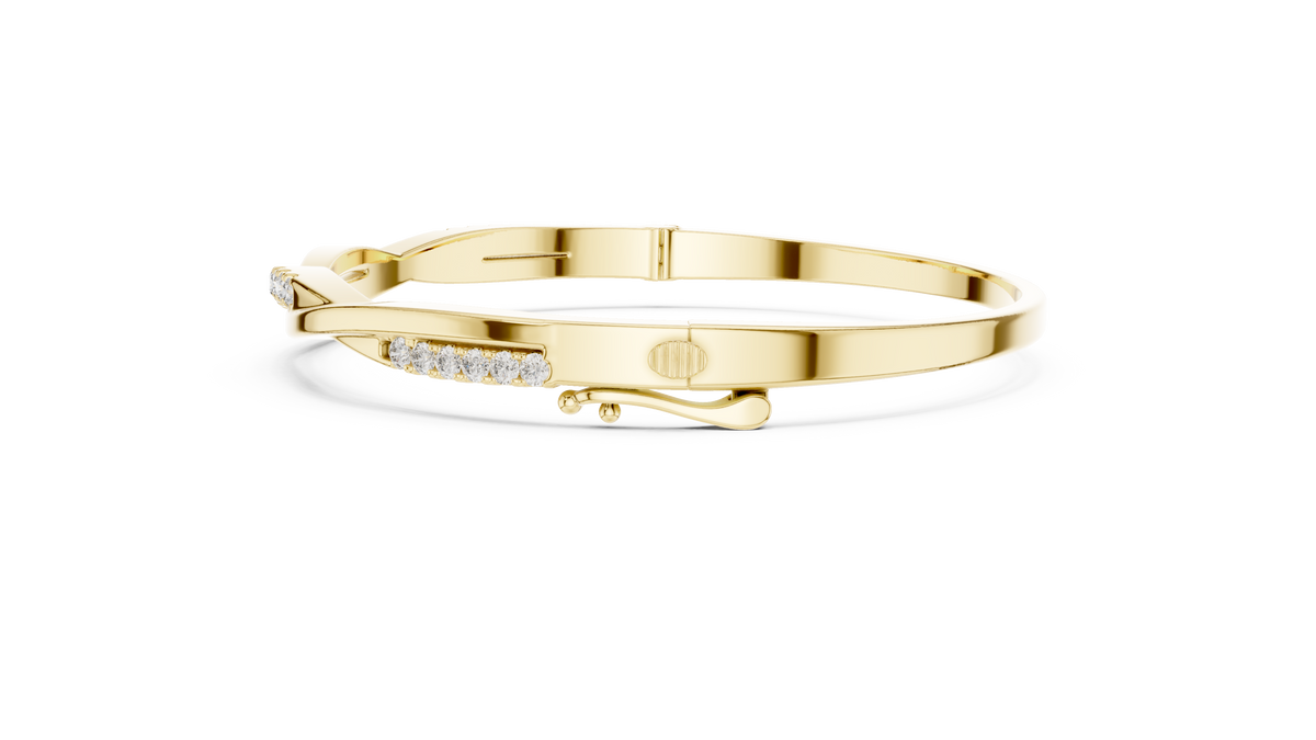 Twilara Twist Crossover Lab Grown Diamond Bangle Bracelet