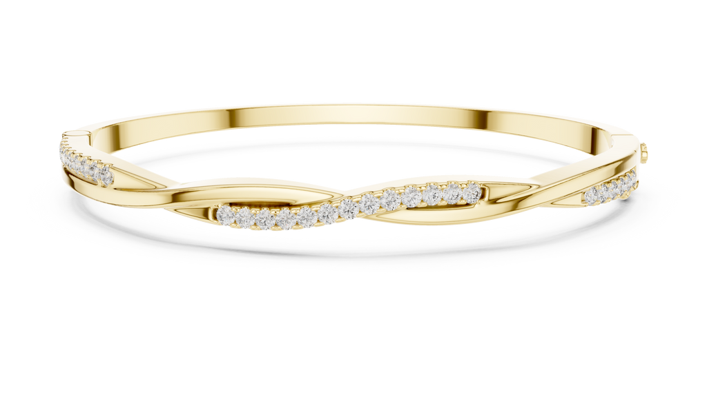 Twilara Twist Crossover Lab Grown Diamond Bangle Bracelet