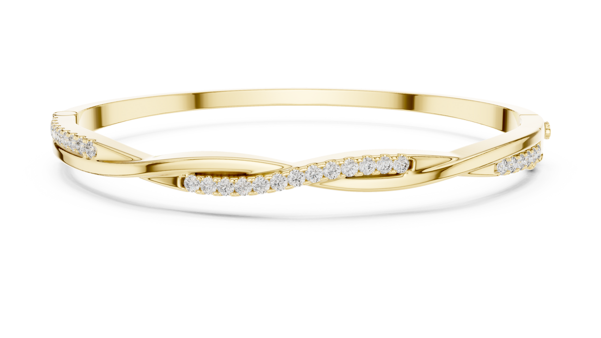 Twilara Twist Crossover Lab Grown Diamond Bangle Bracelet