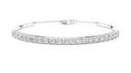 Arcelle Half Bangle Lab Grown Diamond Bracelet with Chain Clasp