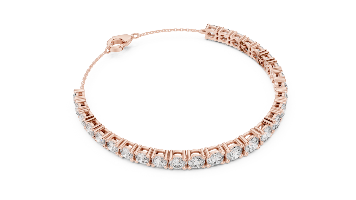 Crescenza Graduated Round Lab Grown Diamond Chain Bracelet