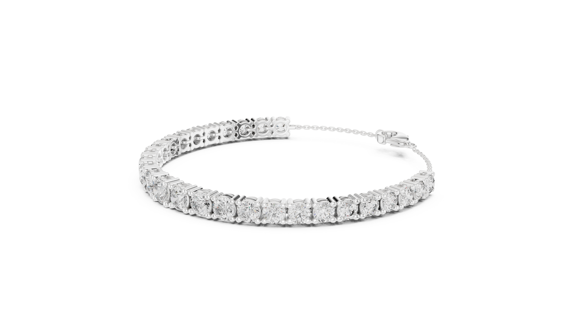 Crescenza Graduated Round Lab Grown Diamond Chain Bracelet