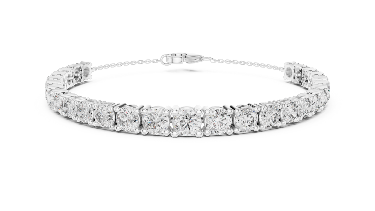 Crescenza Graduated Round Lab Grown Diamond Chain Bracelet