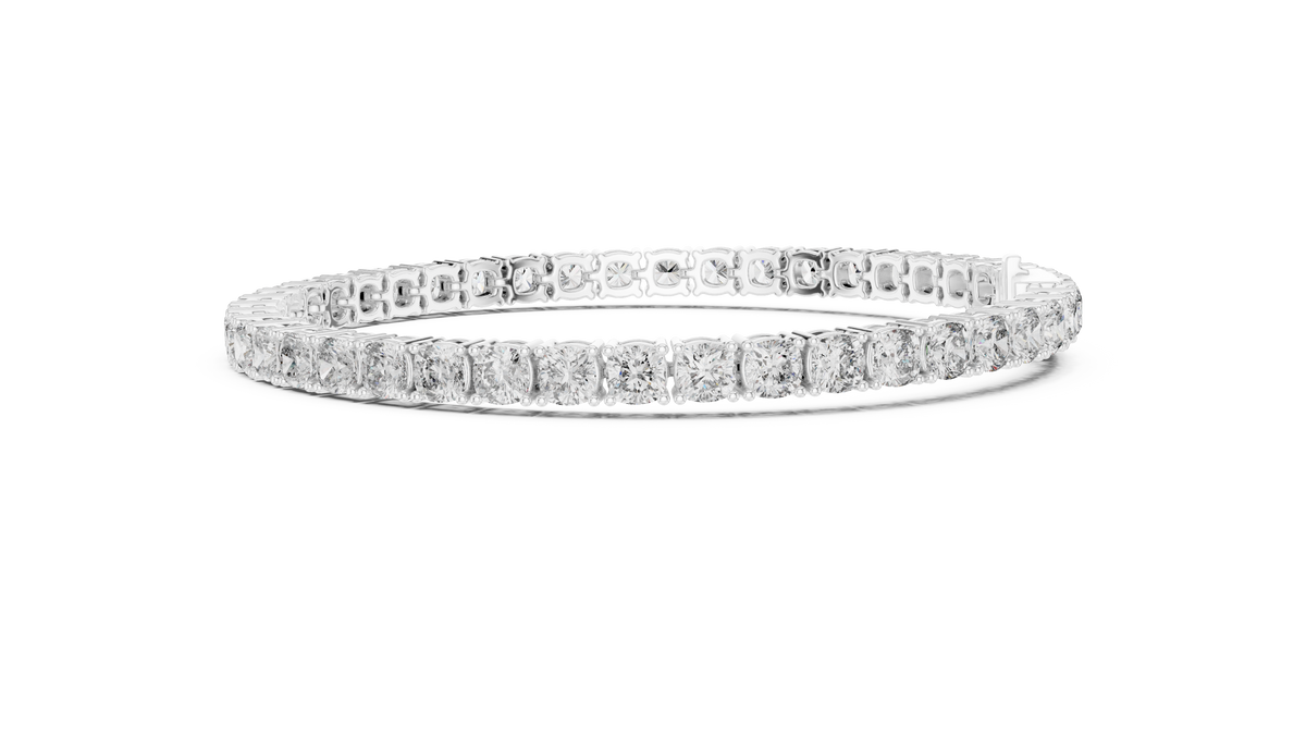Cushelle Classic Cushion Cut Lab Grown Diamond Tennis Bracelet