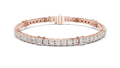 Quadrelle Round & Princess Cut Lab Grown Diamond Tennis Bracelet
