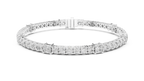 Quadrelle Round & Princess Cut Lab Grown Diamond Tennis Bracelet