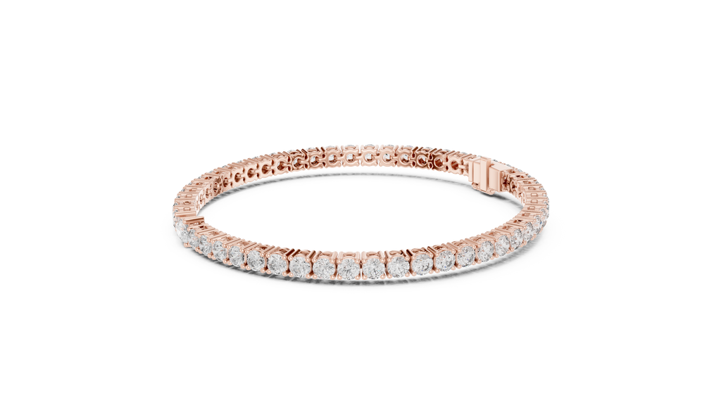 Everelle Slim Single Row Round Brilliant Four Prong Lab Grown Diamond Tennis Bracelet