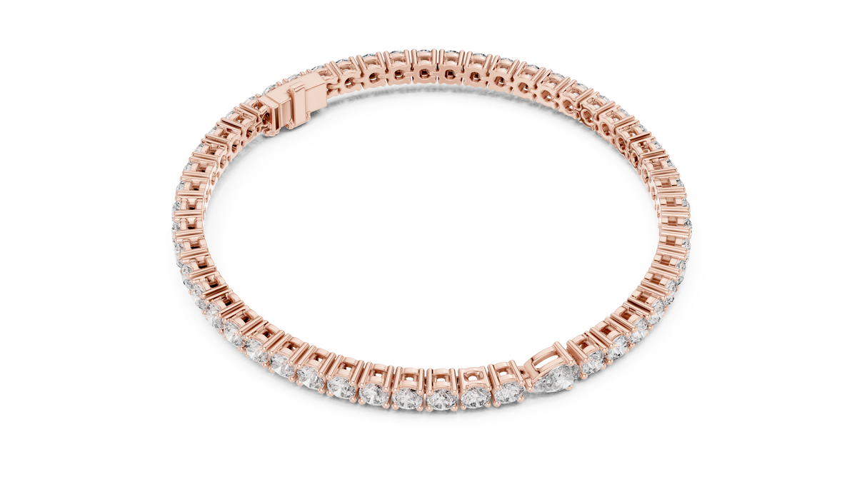 Everelle Slim Single Row Round Brilliant Four Prong Lab Grown Diamond Tennis Bracelet