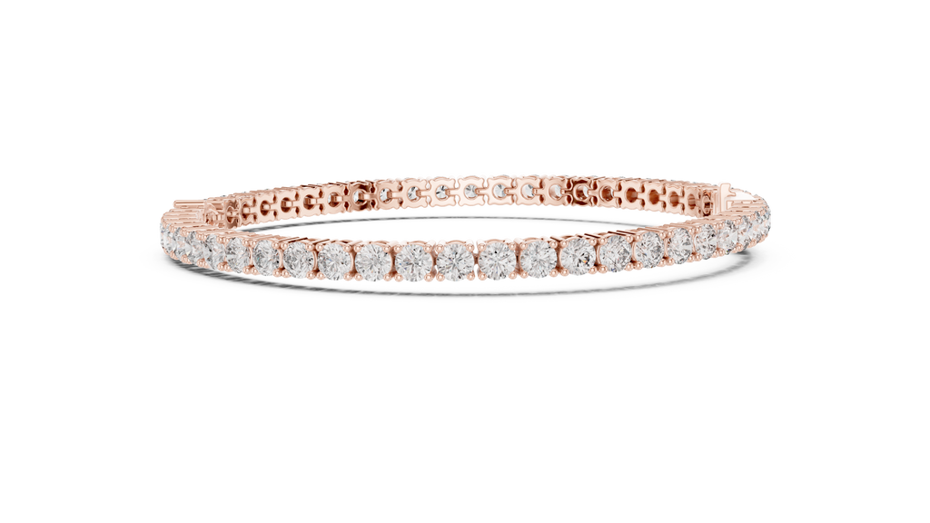 Everelle Slim Single Row Round Brilliant Four Prong Lab Grown Diamond Tennis Bracelet