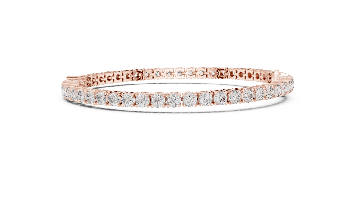 Everelle Slim Single Row Round Brilliant Four Prong Lab Grown Diamond Tennis Bracelet