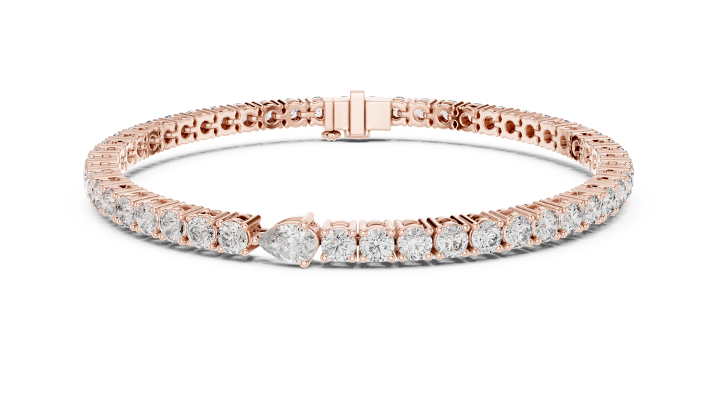 Everelle Slim Single Row Round Brilliant Four Prong Lab Grown Diamond Tennis Bracelet