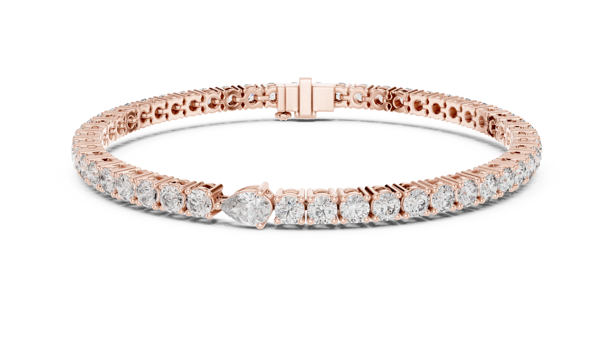 Everelle Slim Single Row Round Brilliant Four Prong Lab Grown Diamond Tennis Bracelet