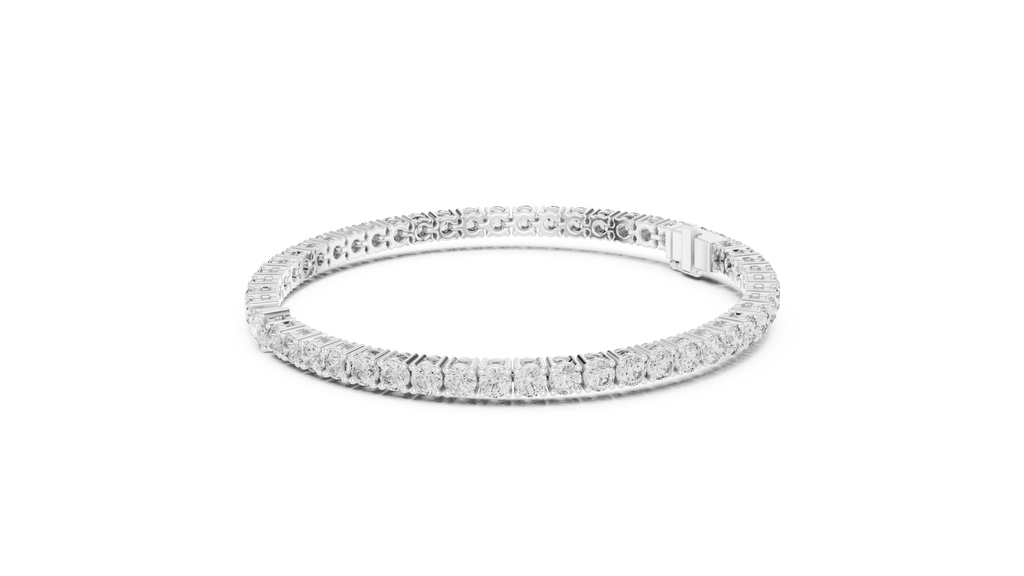 Everelle Slim Single Row Round Brilliant Four Prong Lab Grown Diamond Tennis Bracelet