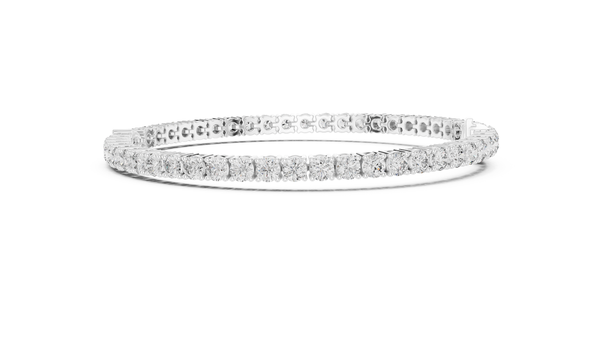 Everelle Slim Single Row Round Brilliant Four Prong Lab Grown Diamond Tennis Bracelet