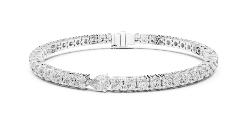 Everelle Slim Single Row Round Brilliant Four Prong Lab Grown Diamond Tennis Bracelet
