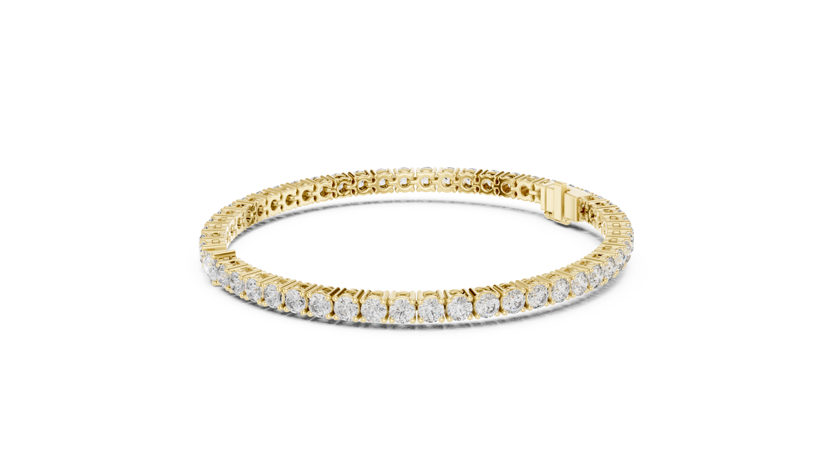 Everelle Slim Single Row Round Brilliant Four Prong Lab Grown Diamond Tennis Bracelet