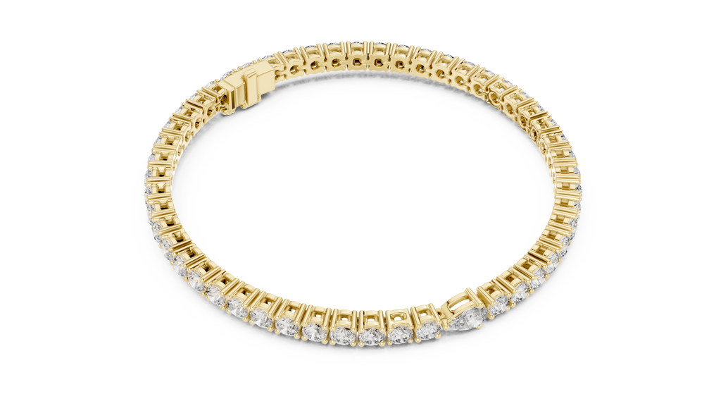 Everelle Slim Single Row Round Brilliant Four Prong Lab Grown Diamond Tennis Bracelet