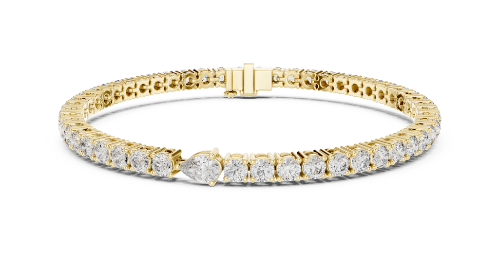 Everelle Slim Single Row Round Brilliant Four Prong Lab Grown Diamond Tennis Bracelet