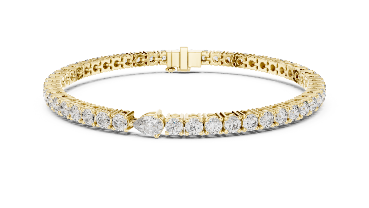 Everelle Slim Single Row Round Brilliant Four Prong Lab Grown Diamond Tennis Bracelet