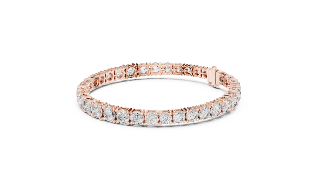 Classelle Single Row Round Brilliant Four Prong Lab Grown Diamond Tennis Bracelet