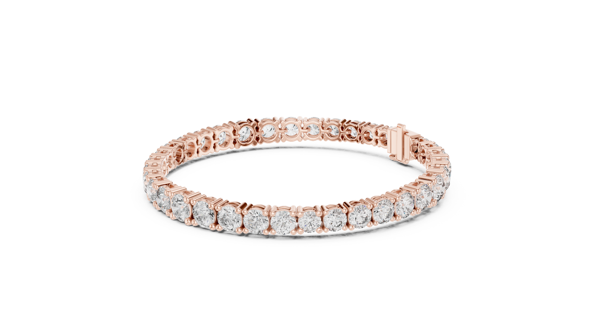 Classelle Single Row Round Brilliant Four Prong Lab Grown Diamond Tennis Bracelet