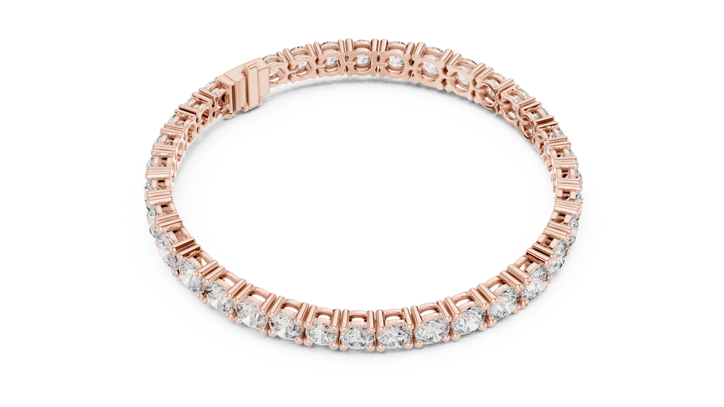 Classelle Single Row Round Brilliant Four Prong Lab Grown Diamond Tennis Bracelet